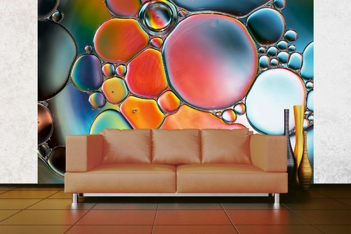 Vlies Fototapete - Abstrakte bunte Blasen 375 x 250 cm